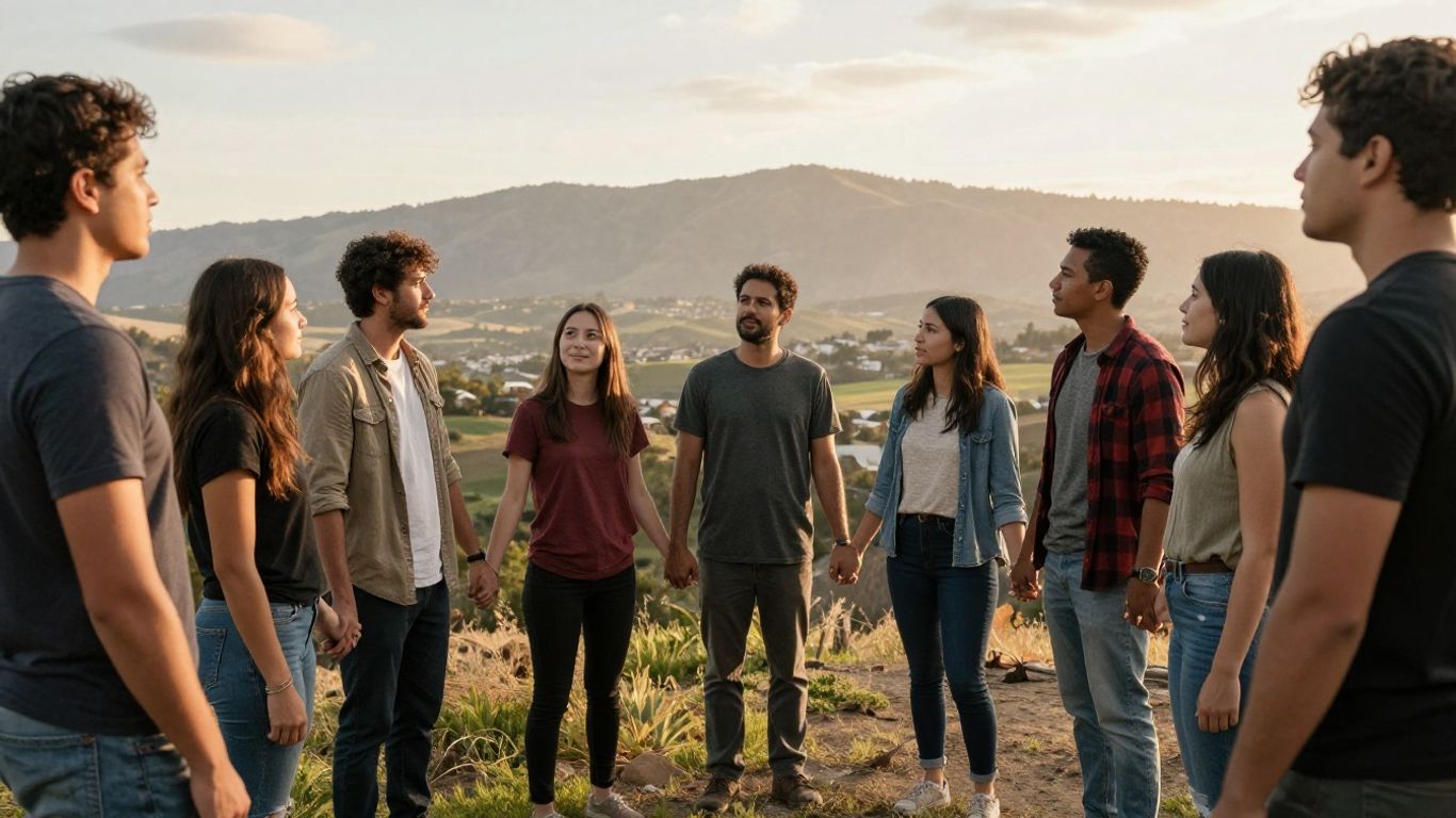 Diverse Californians united, facing the future.