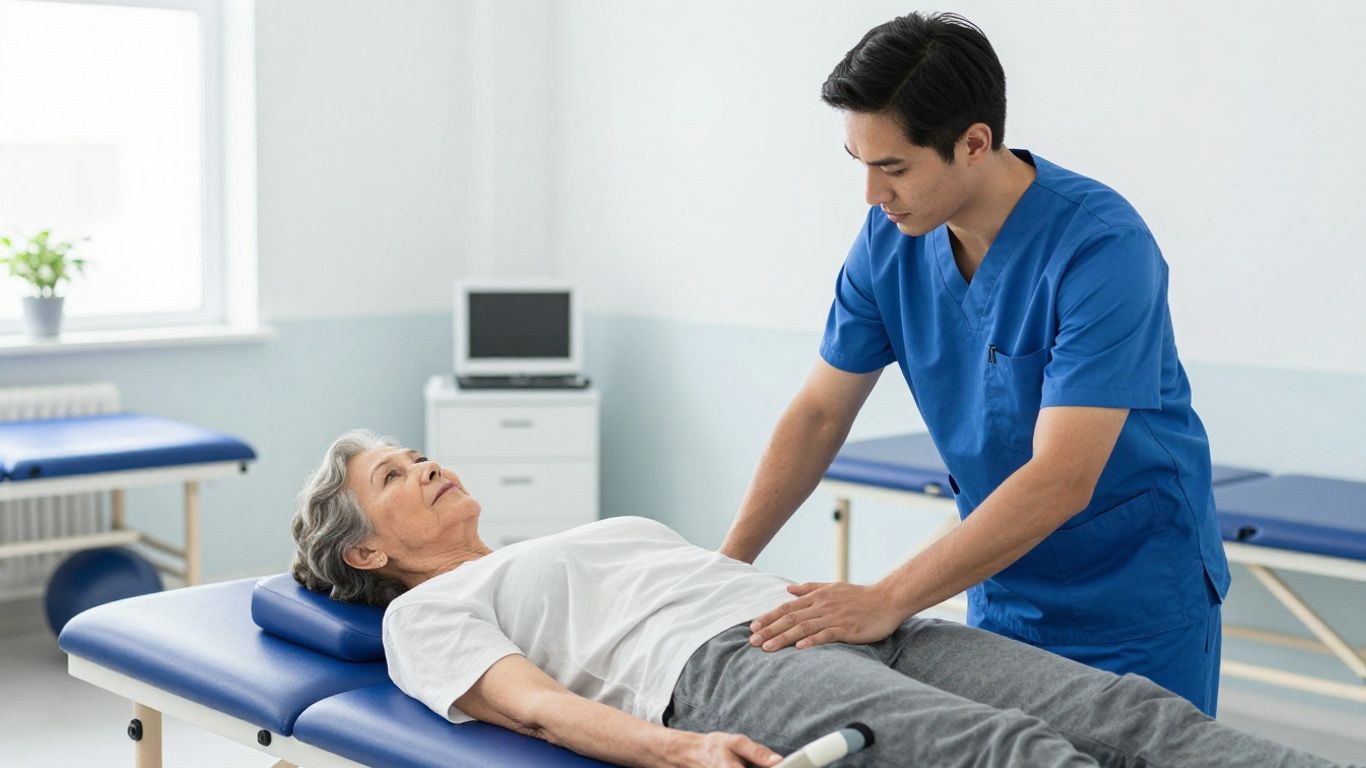 Nurses assisting an elderly resident