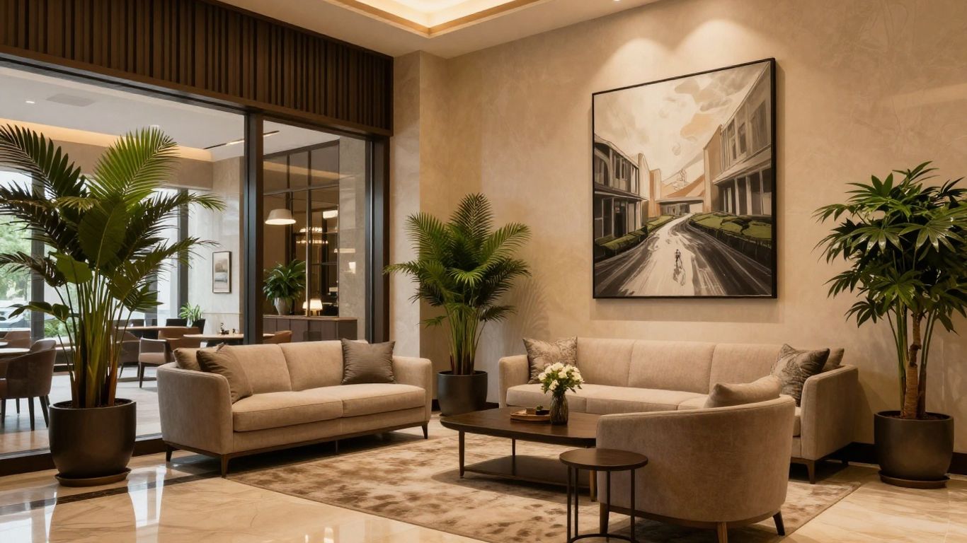 Luxury lobby lounge design