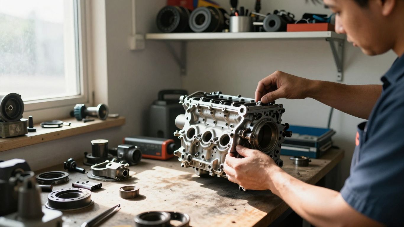 Mitsubishi Lancer parts in a Toowoomba wrecking yard.