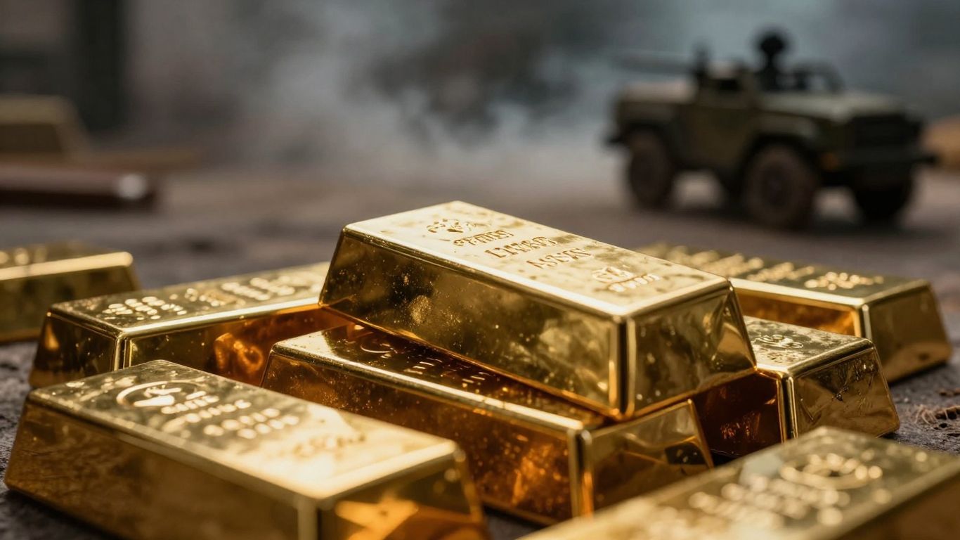 金条和抽象的冲突背景。