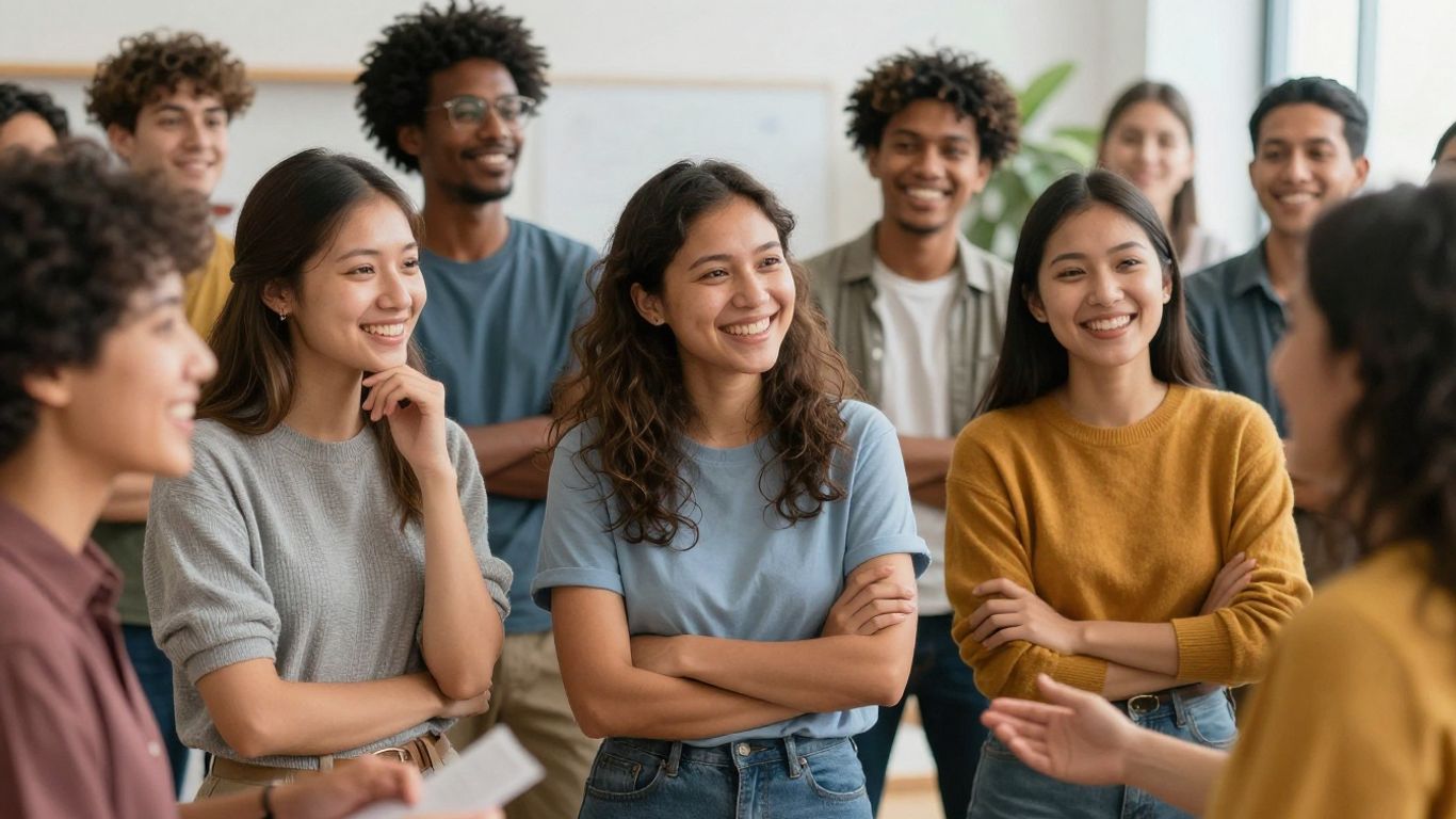 Personas sonriendo y colaborando en un entorno bHIP.