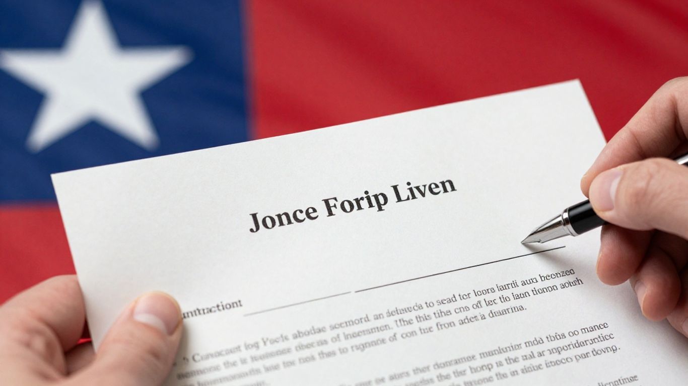 Texas property lien affidavit document and pen.