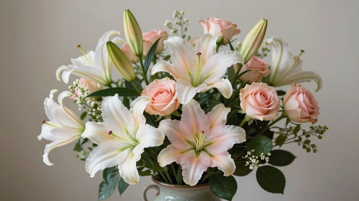 Elegant sympathy flowers in a vase
