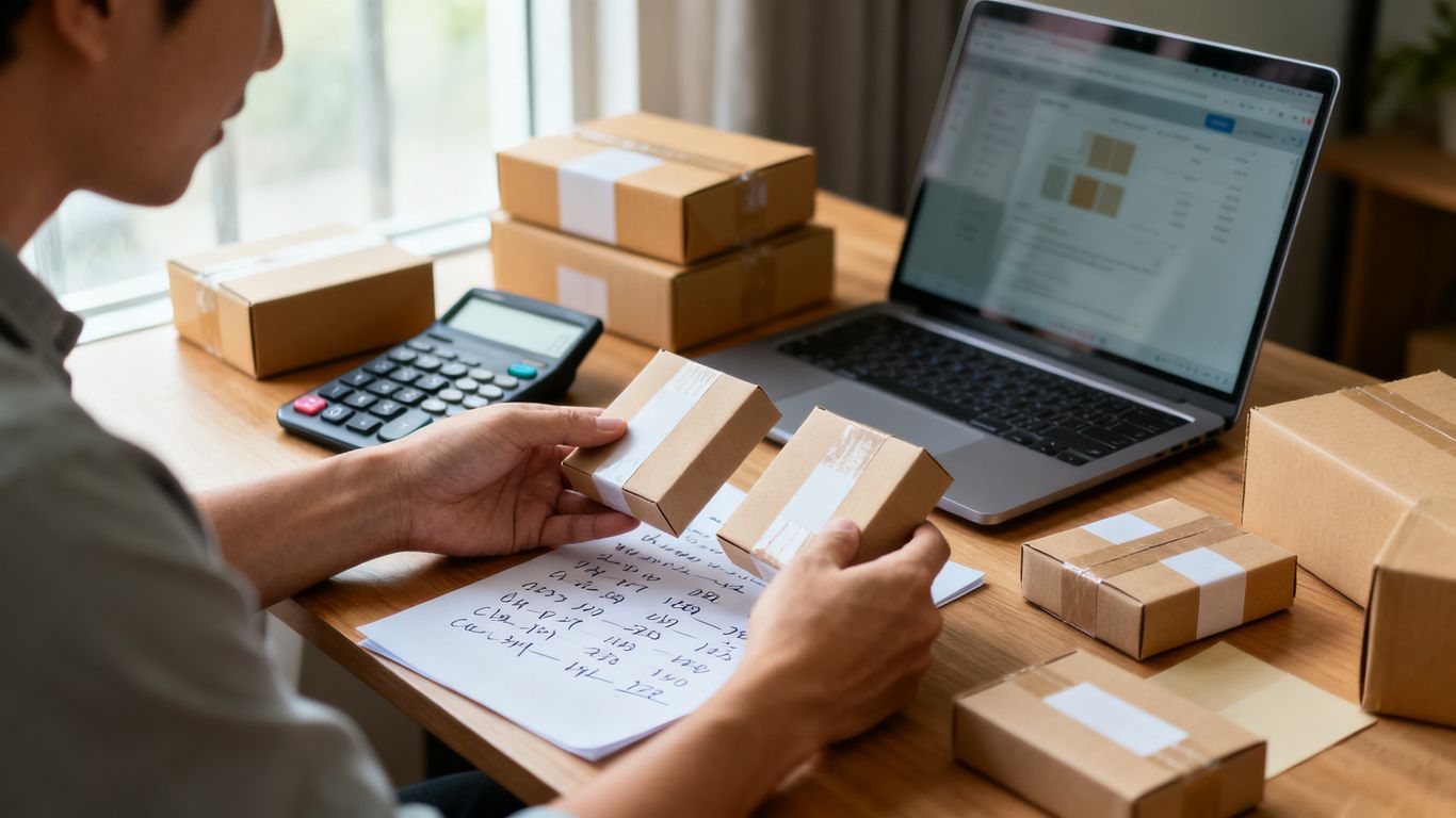 Seller reviewing product costs and ad targets