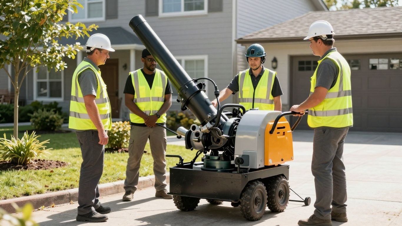 Team arrives to perform fast emergency stump grinding