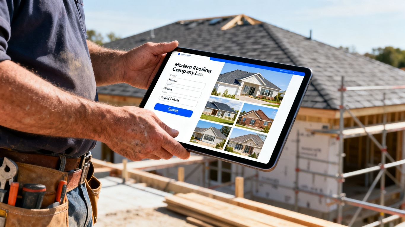 Modern roofing website landing page