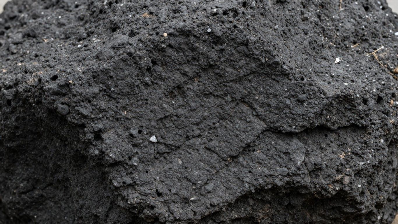 Rough, dark gray basalt rock texture.