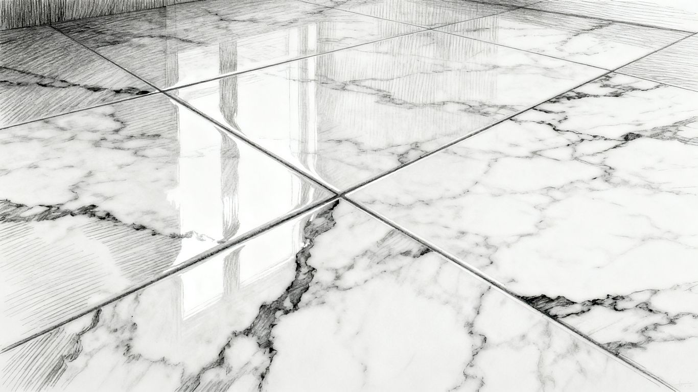Piso de mármol pulido con iluminación elegante