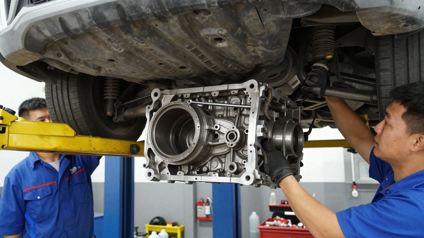 Reconditioned gearbox fitting in Melbourne workshop