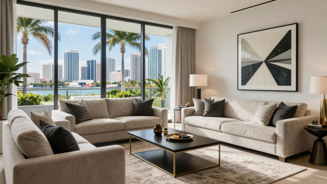 Miami Airbnb furniture package living room
