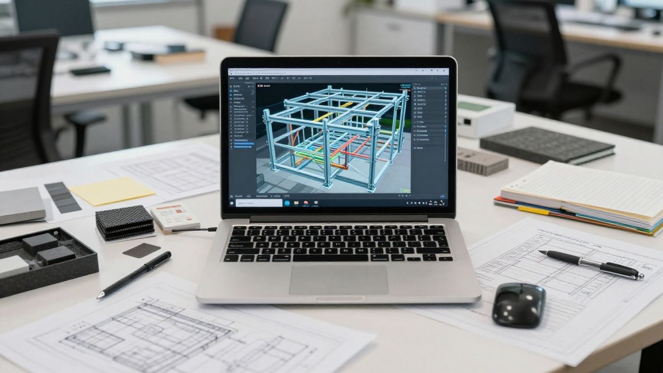 Steel frame analysis model and carbon inventory