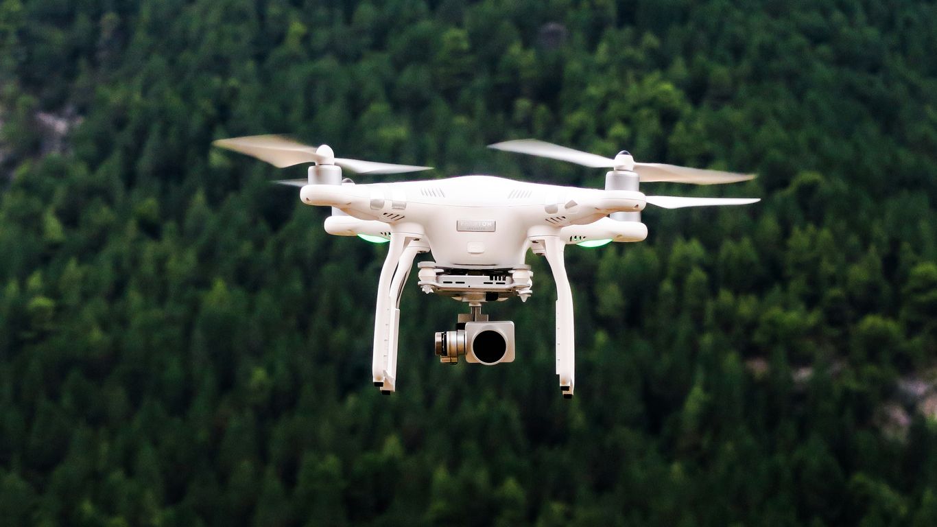 Drone surveying large infrastructure asset