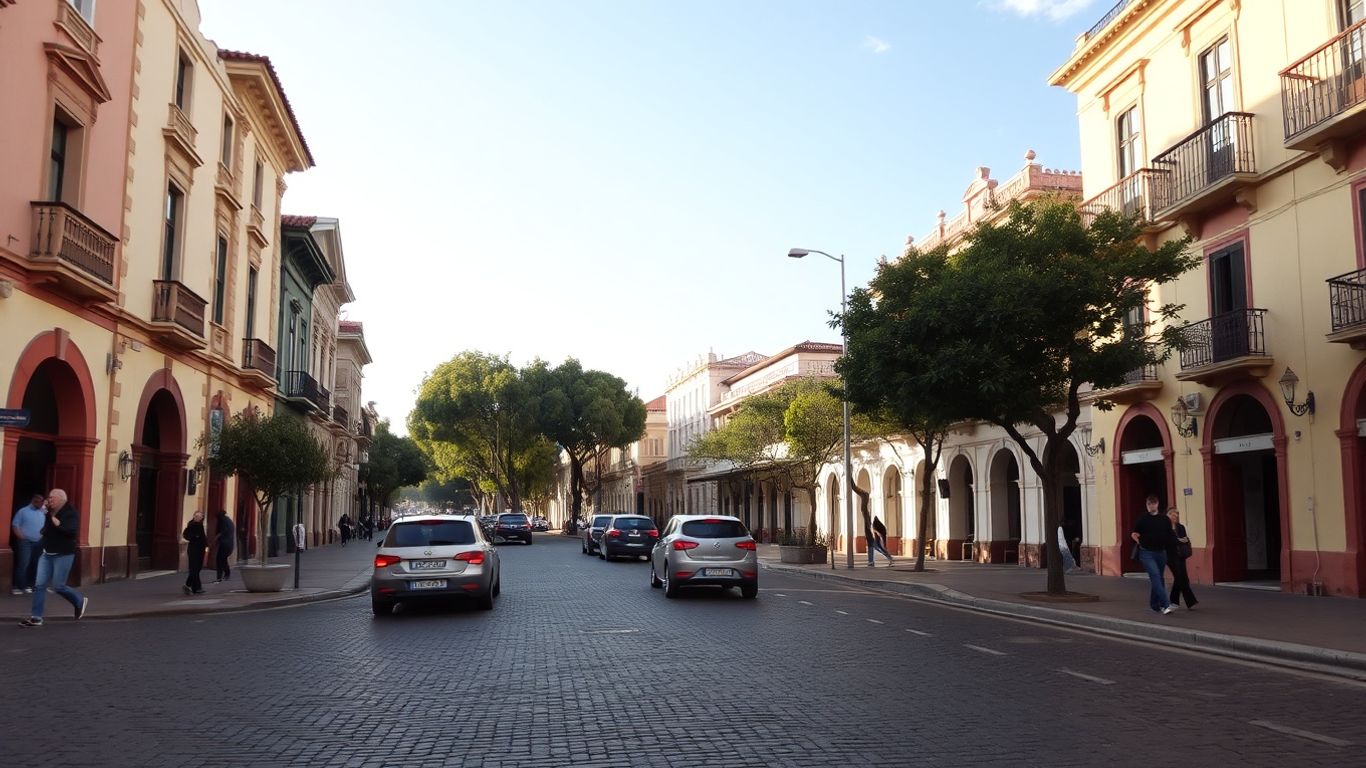 Traffic flow in the central historic district