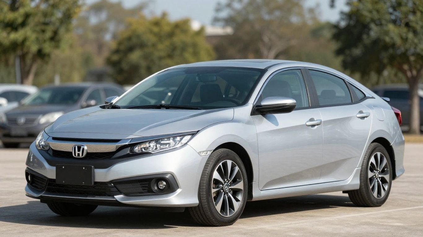 Silver Honda Civic car parked outdoors