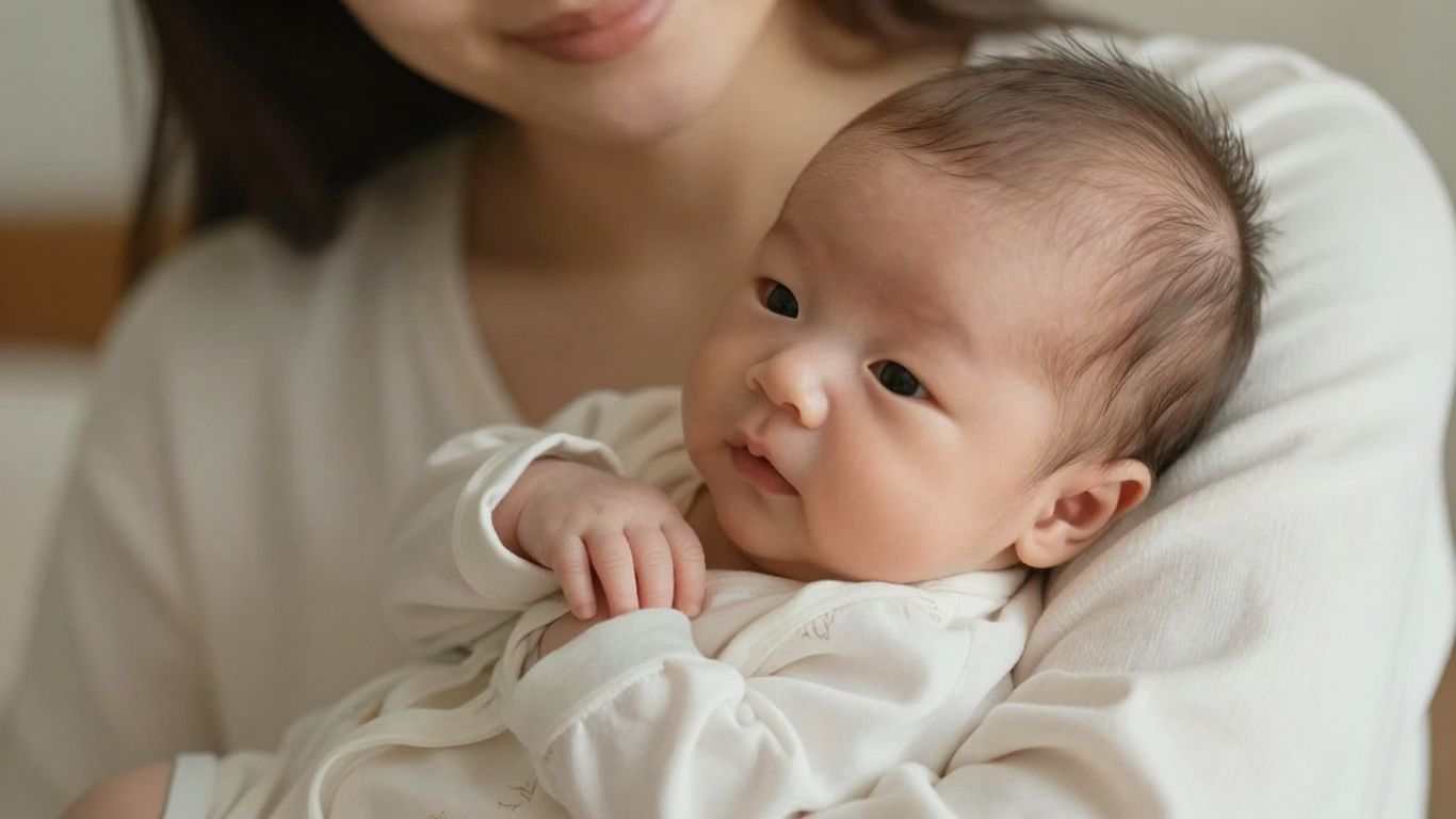 Mother holding newborn baby