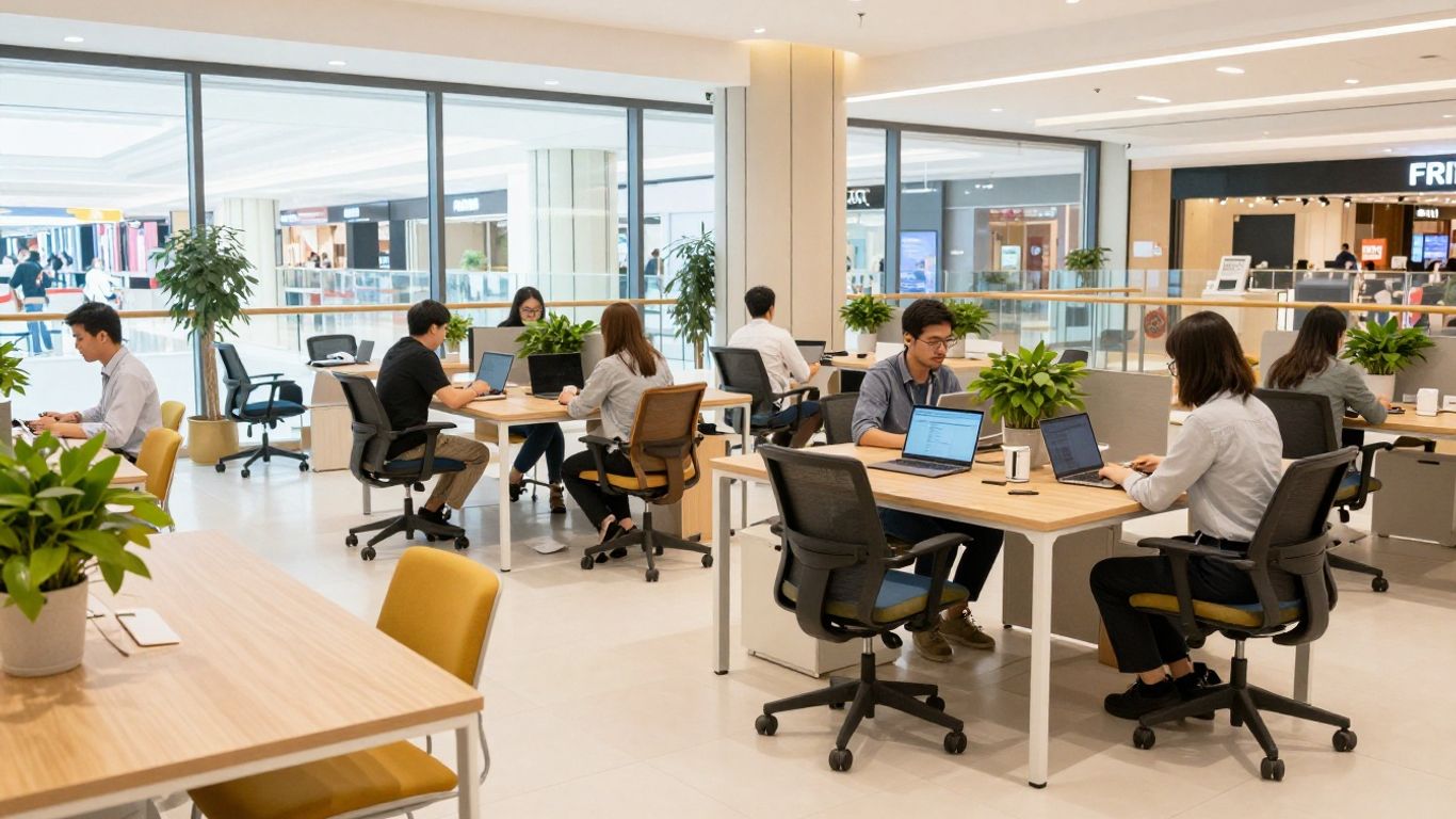 Modern coworking collaboration area