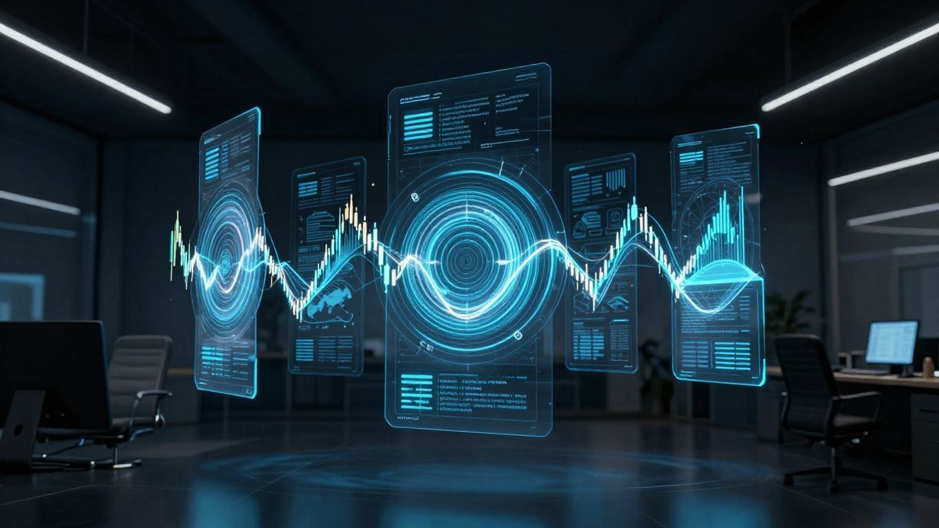 A futuristic digital market interface