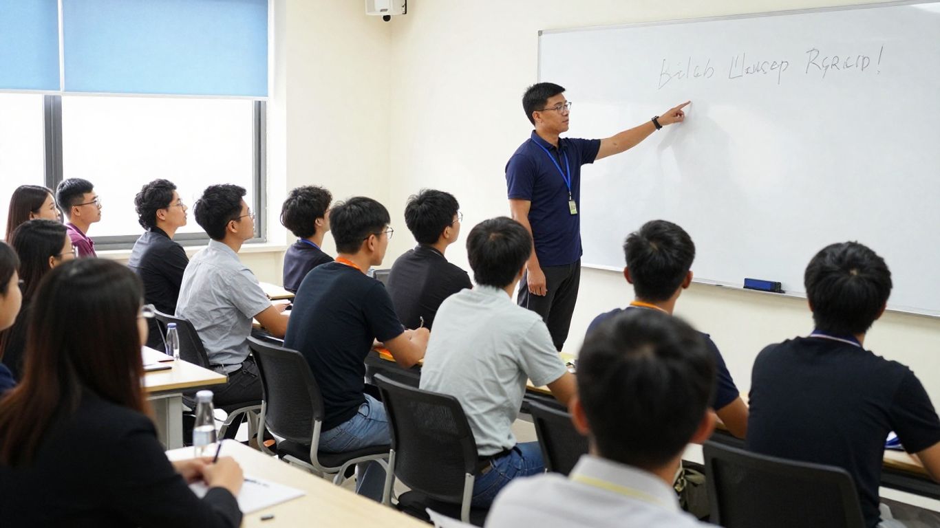 Personnel en formation pour améliorer la performance.