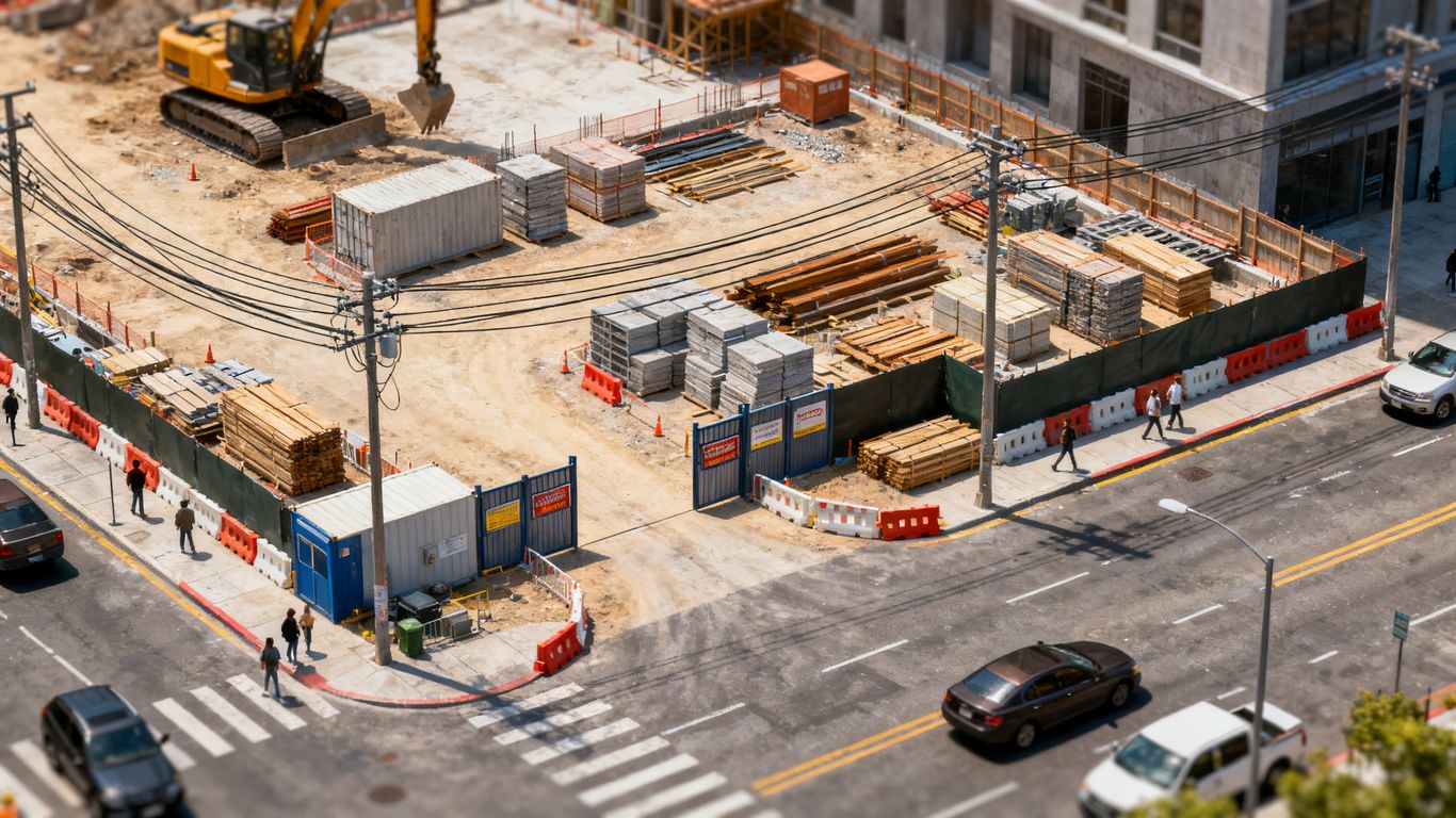 Aerial mapping of urban construction access routes