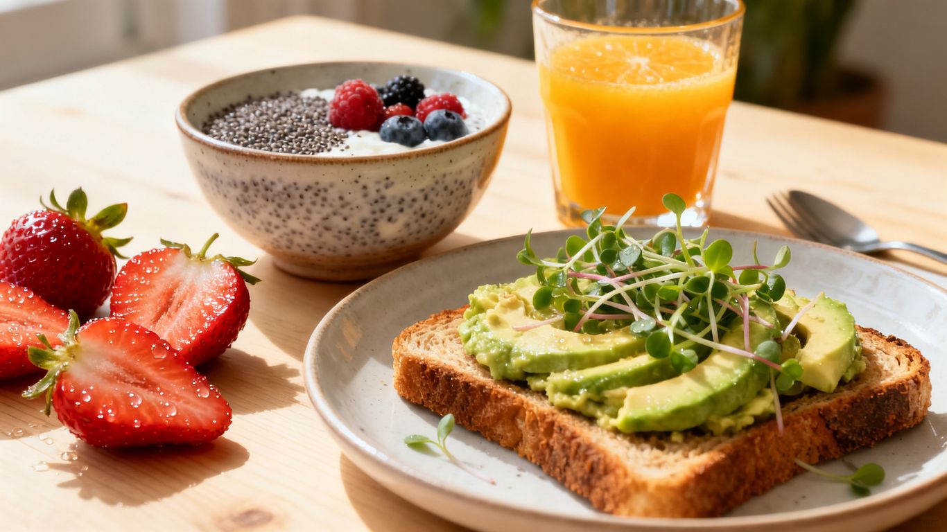 Une personne préparant un petit-déjeuner sain et équilibré