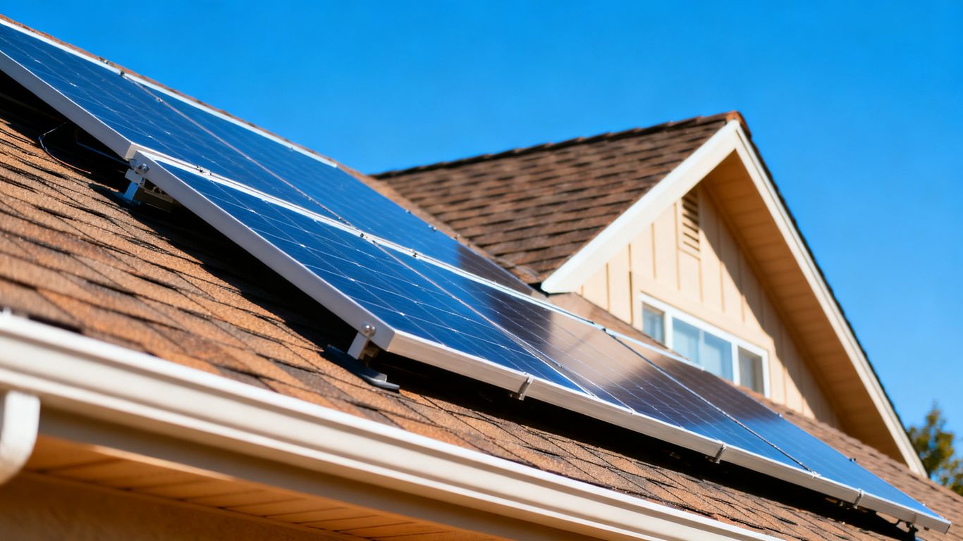 Panneaux solaires sur un toit de maison moderne