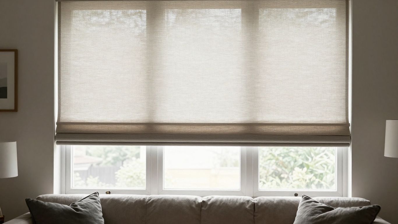 Modern window shades enhancing a Montclair home's interior style.