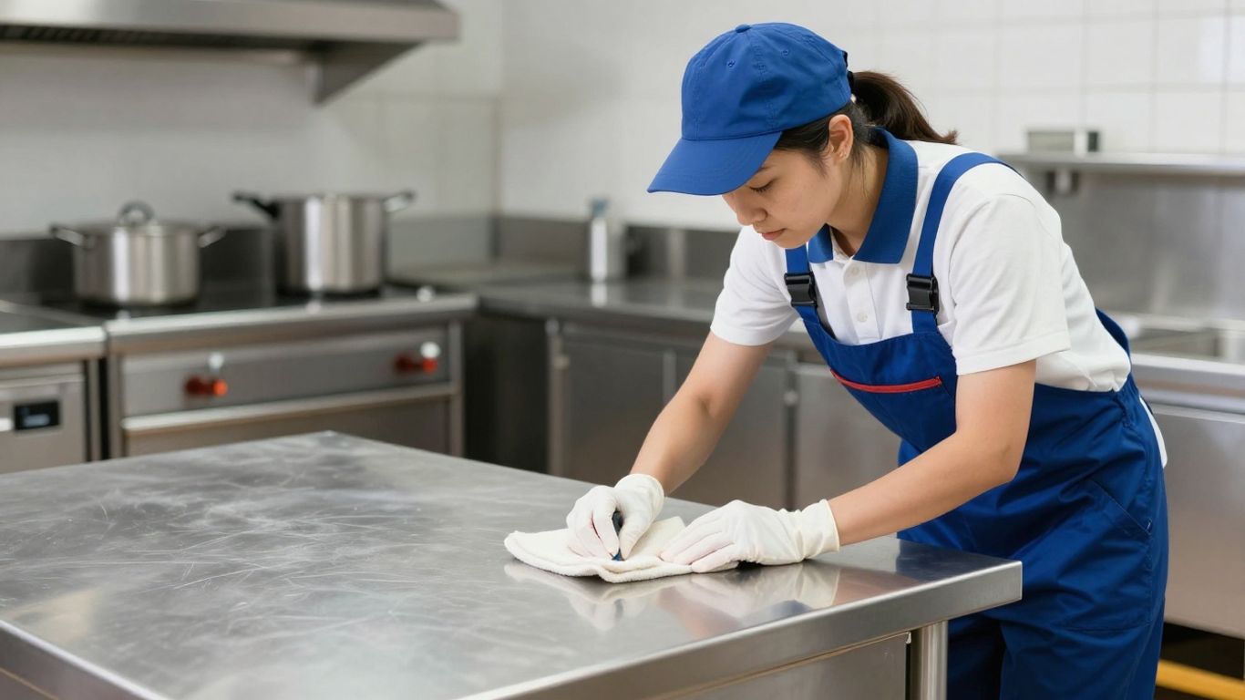 Nettoyage professionnel dans une cuisine de restaurant à Gardanne.