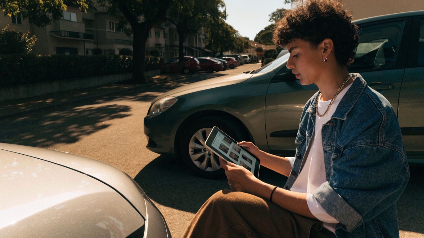 Buyer comparing used car listings in Adelaide