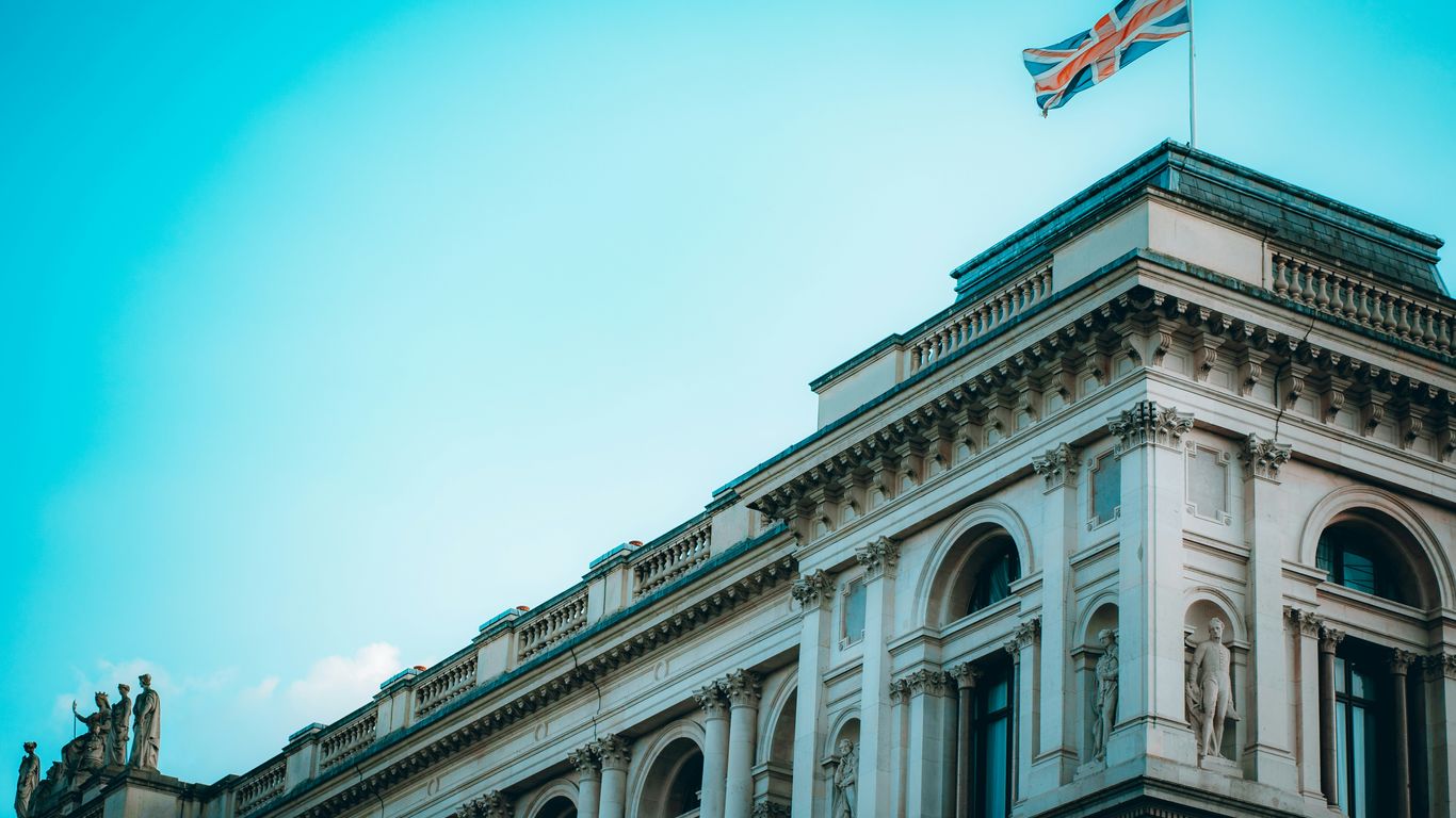 a building with a flag on top of it