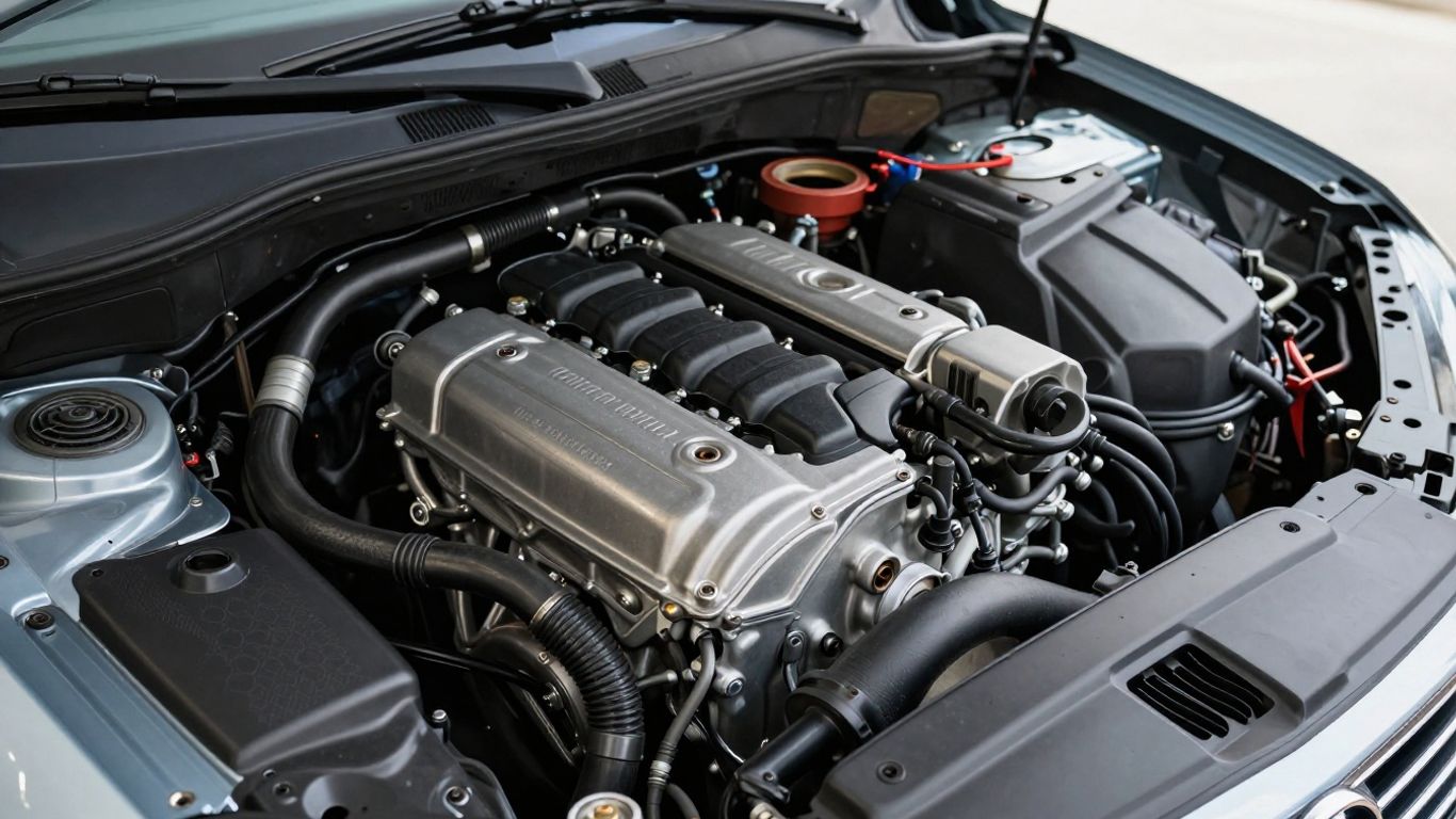 Motorraum eines modernen Ford Fiesta