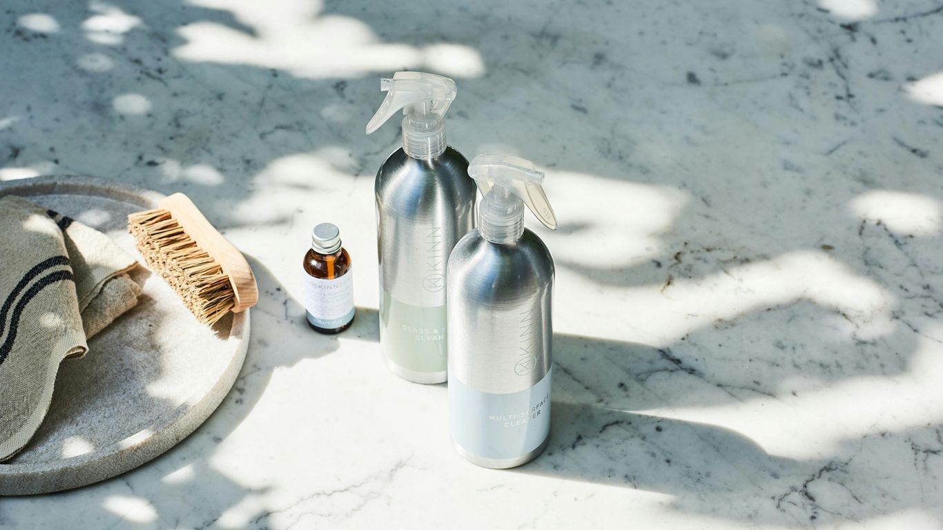P H neutral cleaner beside marble basin