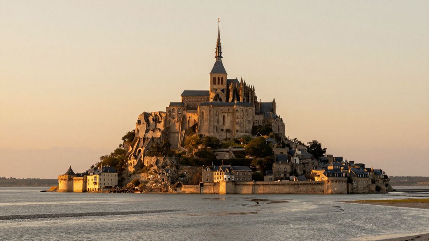 Mont Saint-Michel viewed across the bay