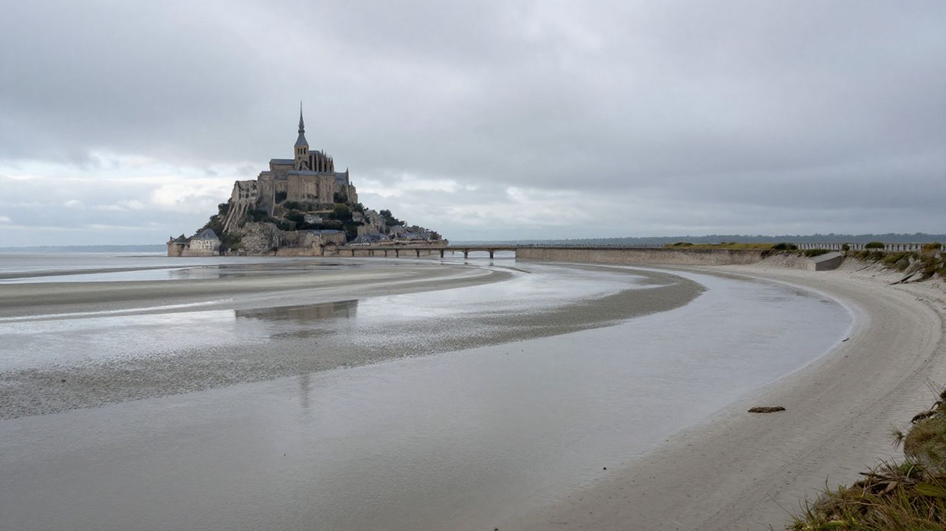 View of the causeway at low tide