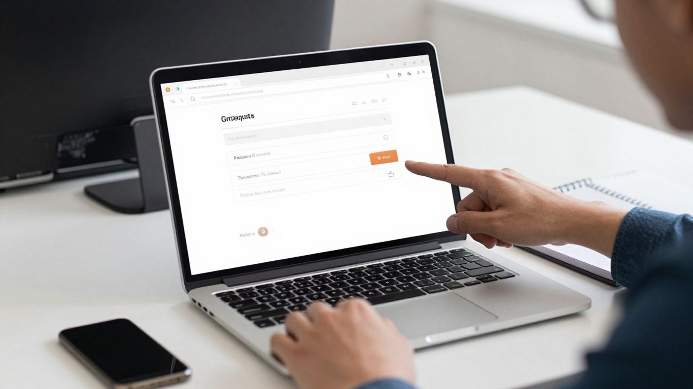 Account login screen beside secure browser