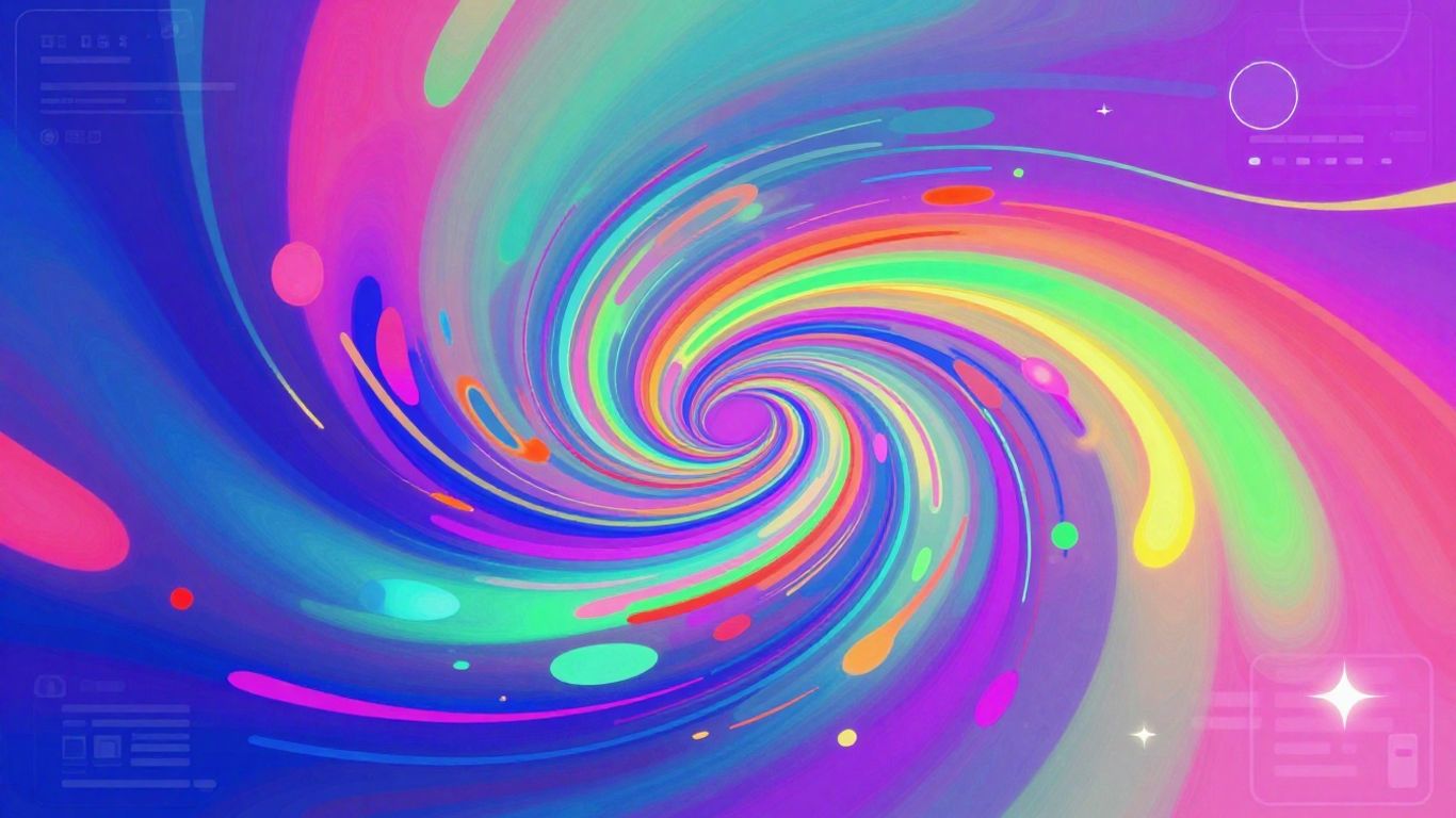 Interface Lovart AI com formas abstratas e gradientes