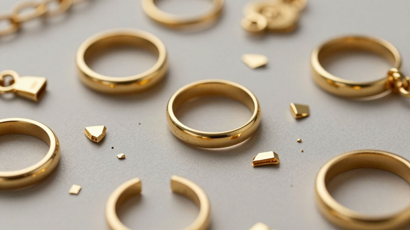 Bijoux en or 18 carats cassés et brillants.