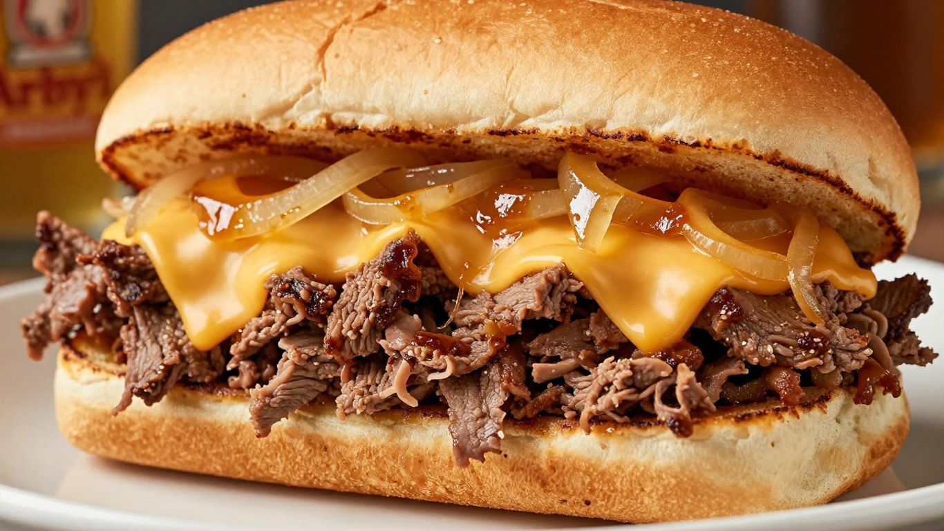 Arby's Angus Cheesesteak with caramelized onions