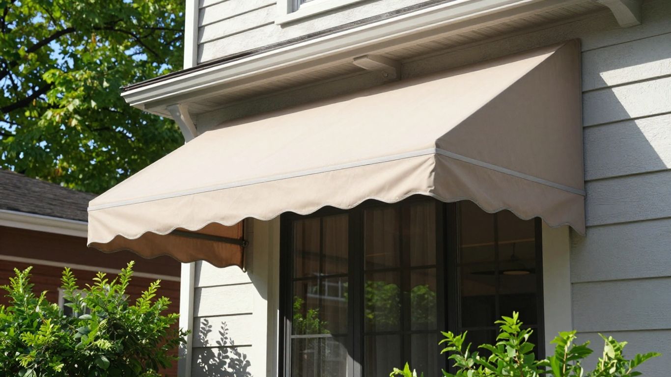 Chicago home with a decorative residential awning.