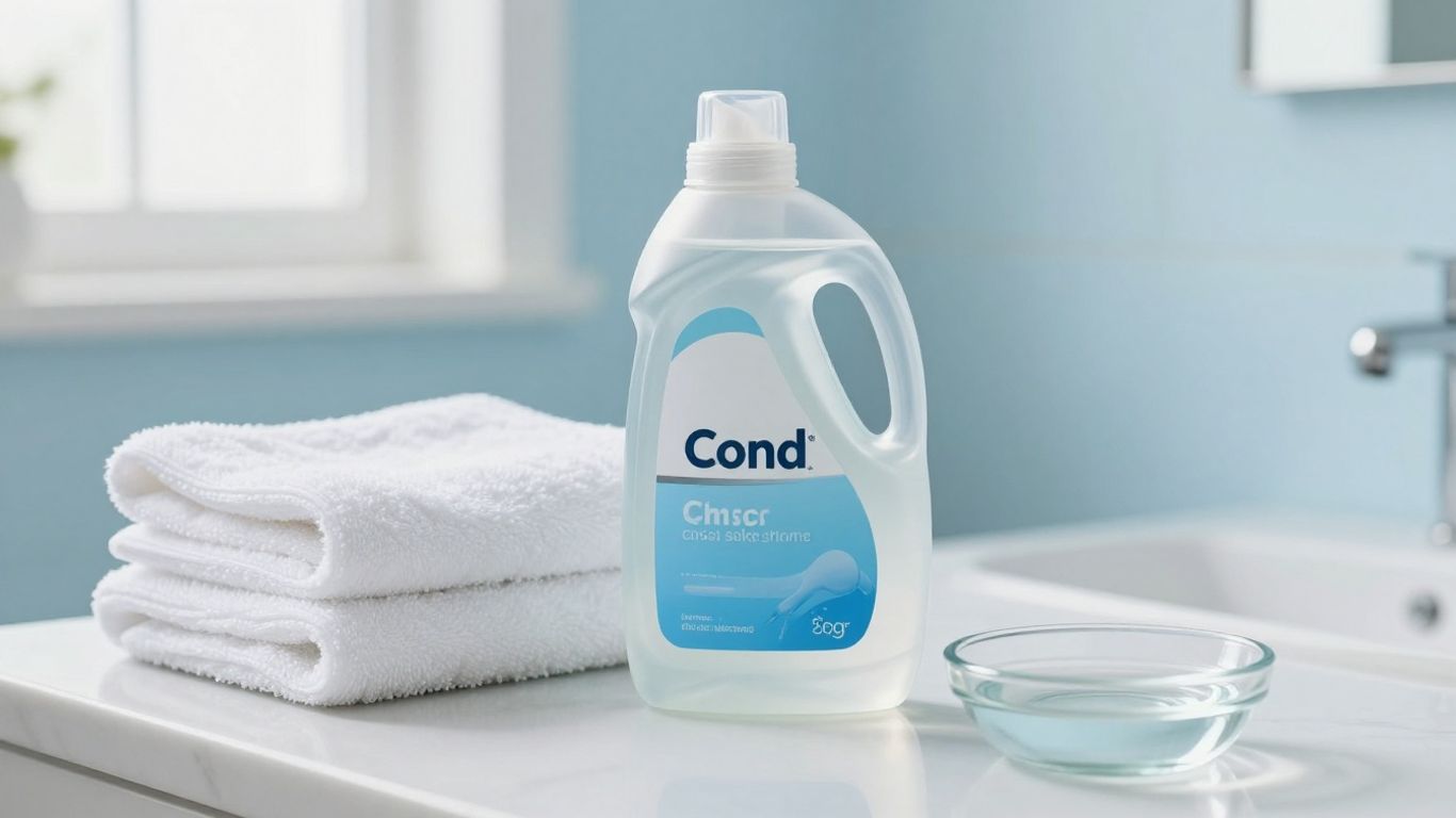 Water-based lubricant beside soft cotton towels