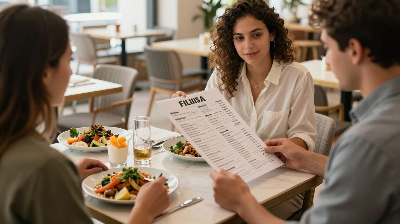 בירור תפריט והתאמות תזונתיות בבית קפה