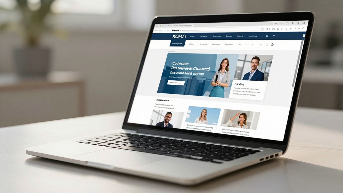 Modern laptop displaying a bespoke website design.