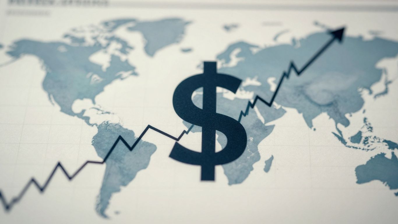 Forex options trading concept with currency symbols and market movement.