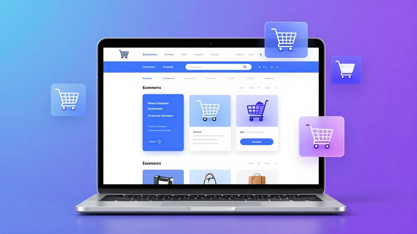 E-commerce website redesign with digital elements.