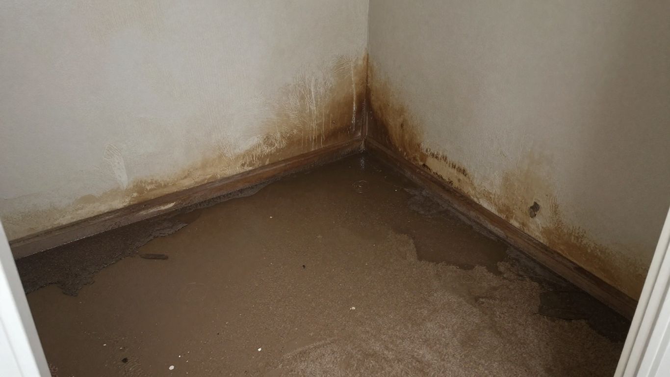 Water damage in a Dacula, Georgia home interior.