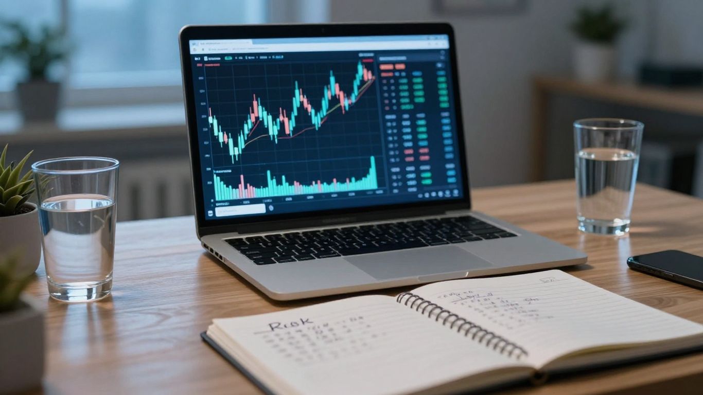 Crypto trader reviewing evaluation rules