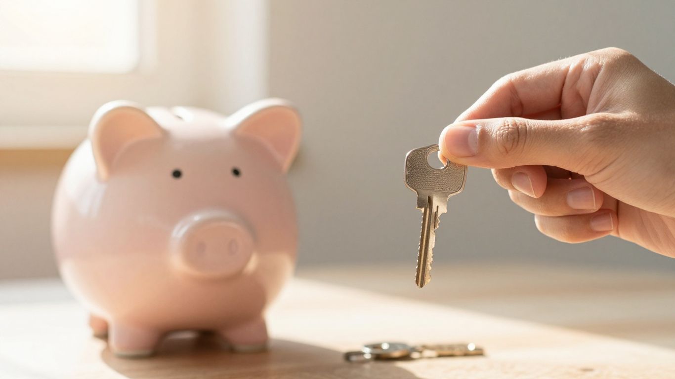 Person holding a key, symbolizing financial goals.