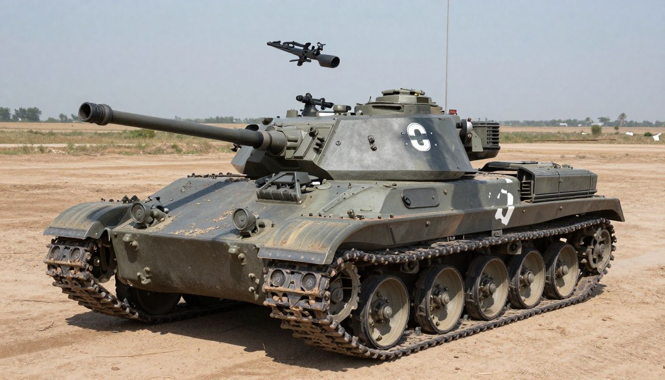 Tanque de War Thunder analisando a blindagem e os pontos vulneráveis de um veículo inimigo
