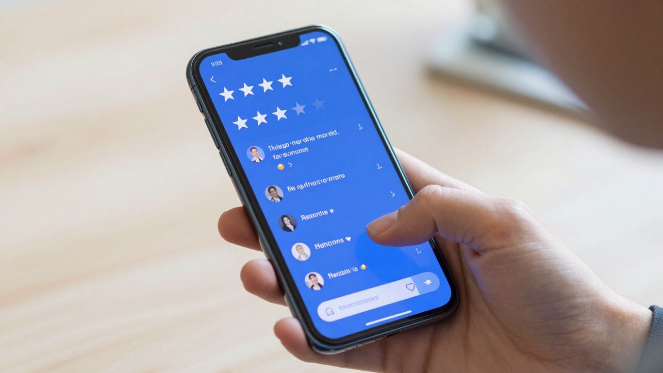 User feedback on a blue review platform.