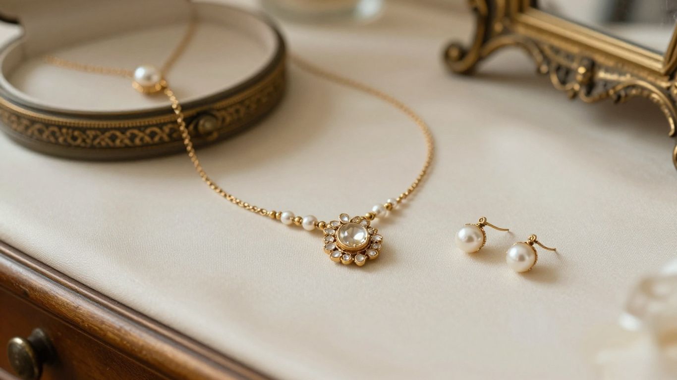 Wedding jewellery laid beside a family keepsake